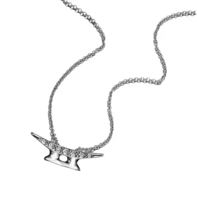 Sterling Silver Diamond Cleat Necklace 